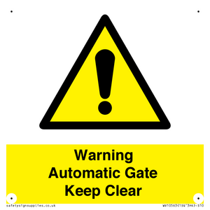 Warning Automatic Gate Keep Clear